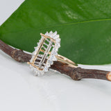 14K two-tone gold lab diamond semi-mount ring setting