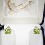14K yellow gold peridot earrings