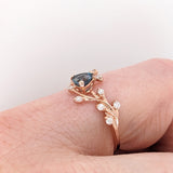 AAA London Blue Topaz Ring with Earth-Mined Diamond Accents in Solid 14K Gold, 5mm Trillion Cut Fine Jewelry Ring for Women - Elegant December Birthstone Gift