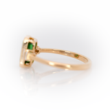 Aviva Solid 14k Gold Tsavorite Garnet Ring with Natural Diamond Accents, 9x5mm