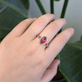 Arlina Solid 14k White Gold Ruby Ring with Sapphire Accents, Oval 10x8mm #nnjdesigns