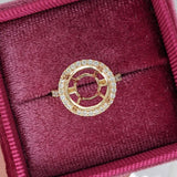 Angel Engagement Round Halo Ring Setting w Diamond Accents | Round 4.5mm  9mm 10mm 11mm 11.5mm