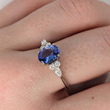 Gigi 14k Solid Gold Ring Setting  W Natural Diamond Accents | Oval 7x5mm 8x6mm 9x7mm 10x8mm