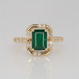 Jimin 1.6ct AAA  Zambian Emerald Ring with Natural Diamond Accents in Solid 14K Gold – Elegant Fine Jewelry Statement Gift for Her