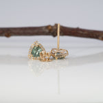 14K yellow gold montana sapphire earrings