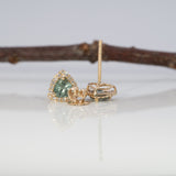 14K yellow gold montana sapphire earrings
