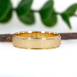 Groove 6mm Men's Wedding Band: Solid 14k Yellow Gold
