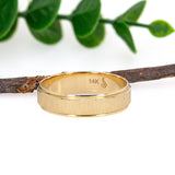 Groove 6mm Men's Wedding Band: Solid 14k Yellow Gold