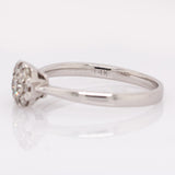 Evren Solid 14k White Gold Diamond Ring with Natural Diamonds Accents, Round 6.5mm