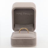 Diamond Band with Milgrain Detailing in Solid 14K Gold – Round Minimalist Fine Jewelry Wedding Band