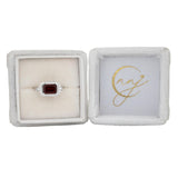 2.9Ct Garnet Ring with Natural Diamond Accents in Solid 14K Gold – Oval 9x7mm Fine Gemstone Ring