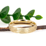 Krrish Solid 14K Gold Nature-Inspired Tree Bark Men’s Ring