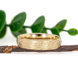 Krrish Solid 14K Gold Nature-Inspired Tree Bark Men’s Ring