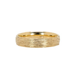 Krrish Solid 14K Gold Nature-Inspired Tree Bark Men’s Ring