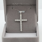 14K white gold lab grown diamond pendant with diamond accents