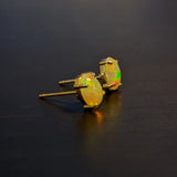 Natural Ethiopian Opal Oval Four Prong Stud Earrings | Solitaire Studs 7x5 8x6 9x7mm