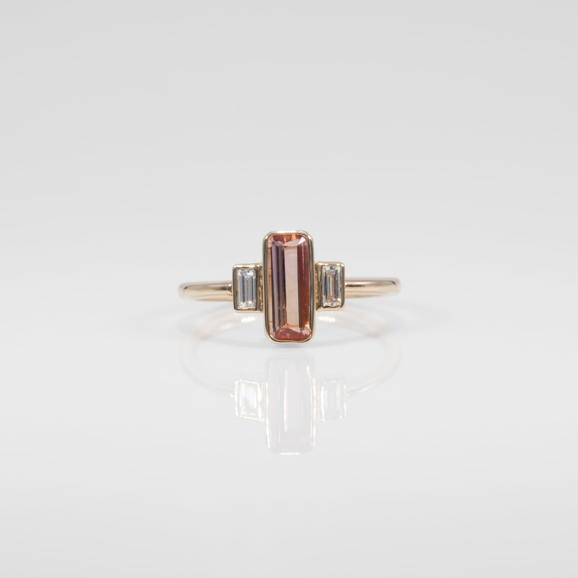 14K yellow gold imperial topaz ring