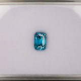 Natural Cambodian Blue Zircon Emerald Cut 8.3x5.7x6.9mm 3.91ct Loose Gemstone