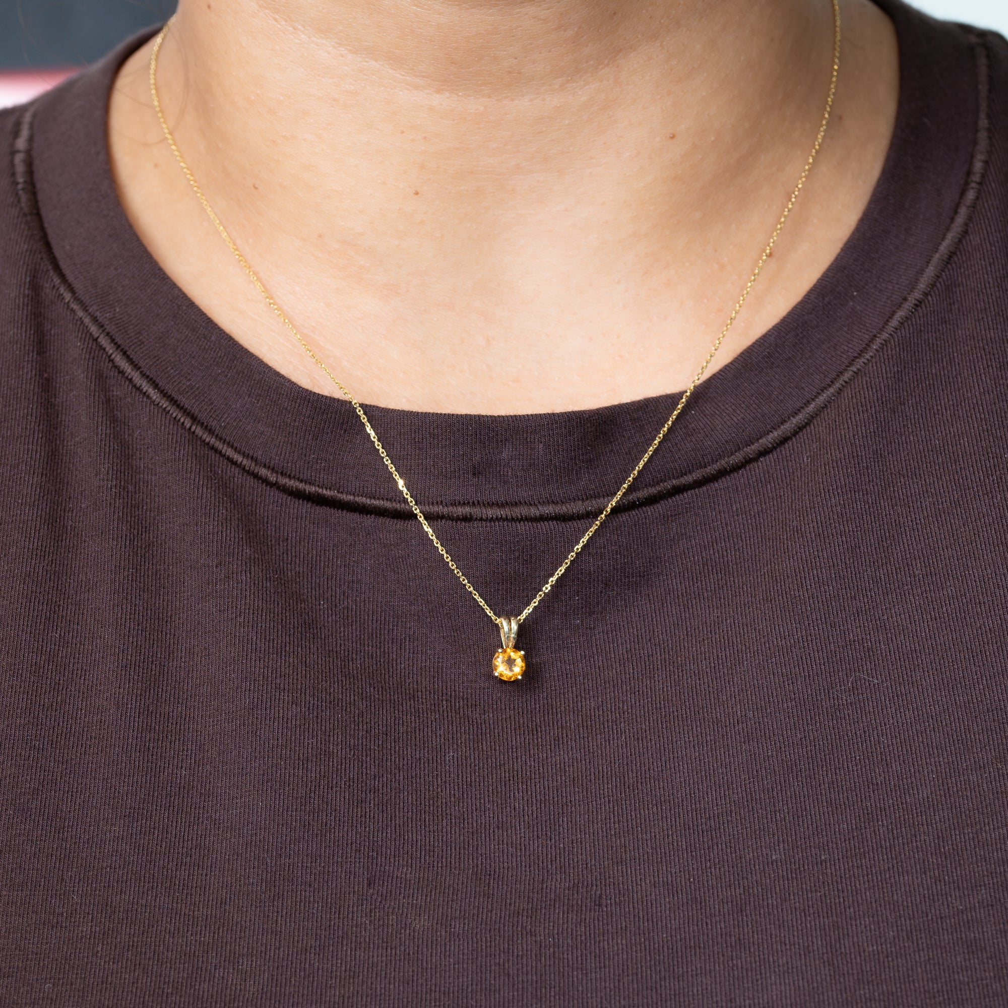 14K Yellow Gold Citrine Pendant