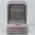 14K rose gold alexandrite ring with diamond accents