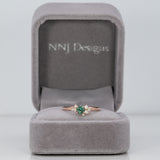 14K rose gold alexandrite ring with diamond accents