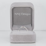 14K white gold minimal purple spinel ring with diamond accents
