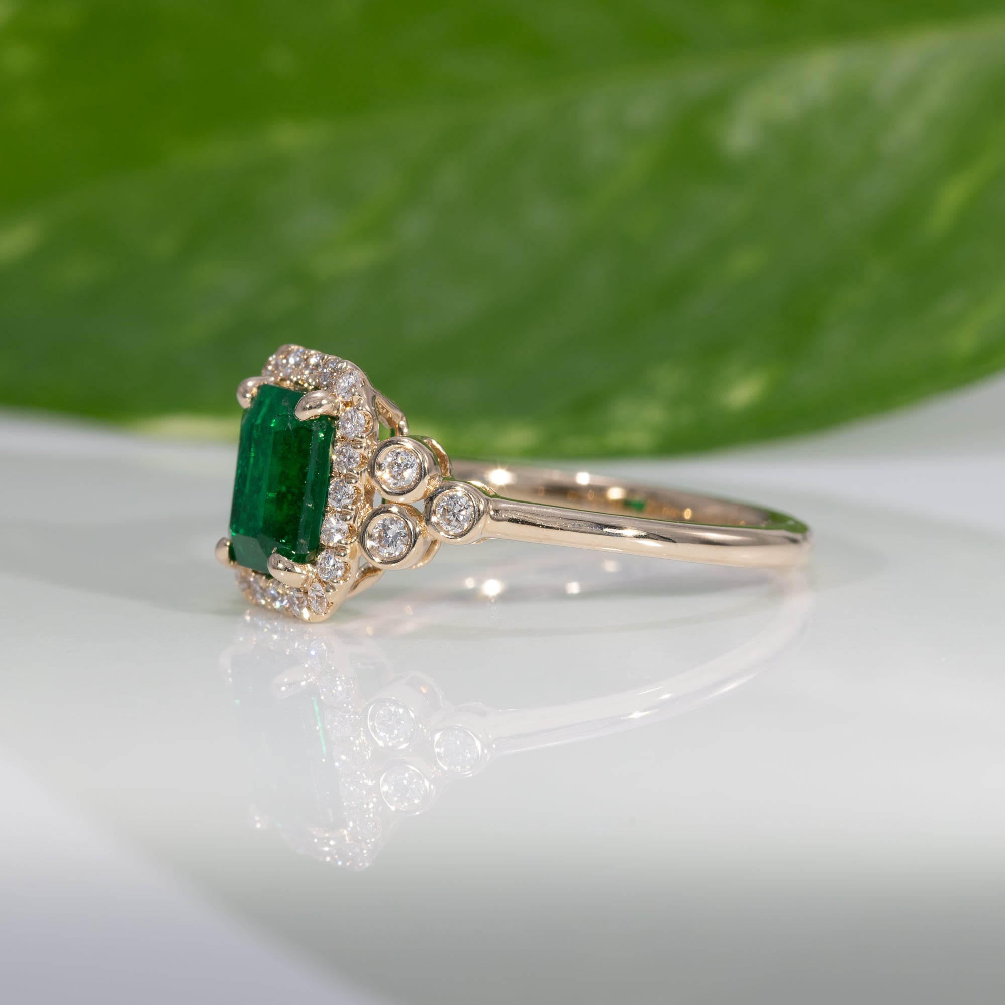 14K Yellow Gold Zambian Emerald Ring