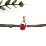 Rhyah 14K Yellow Gold 1.95cts Ruby Diamond Pendant | Oval 9x7