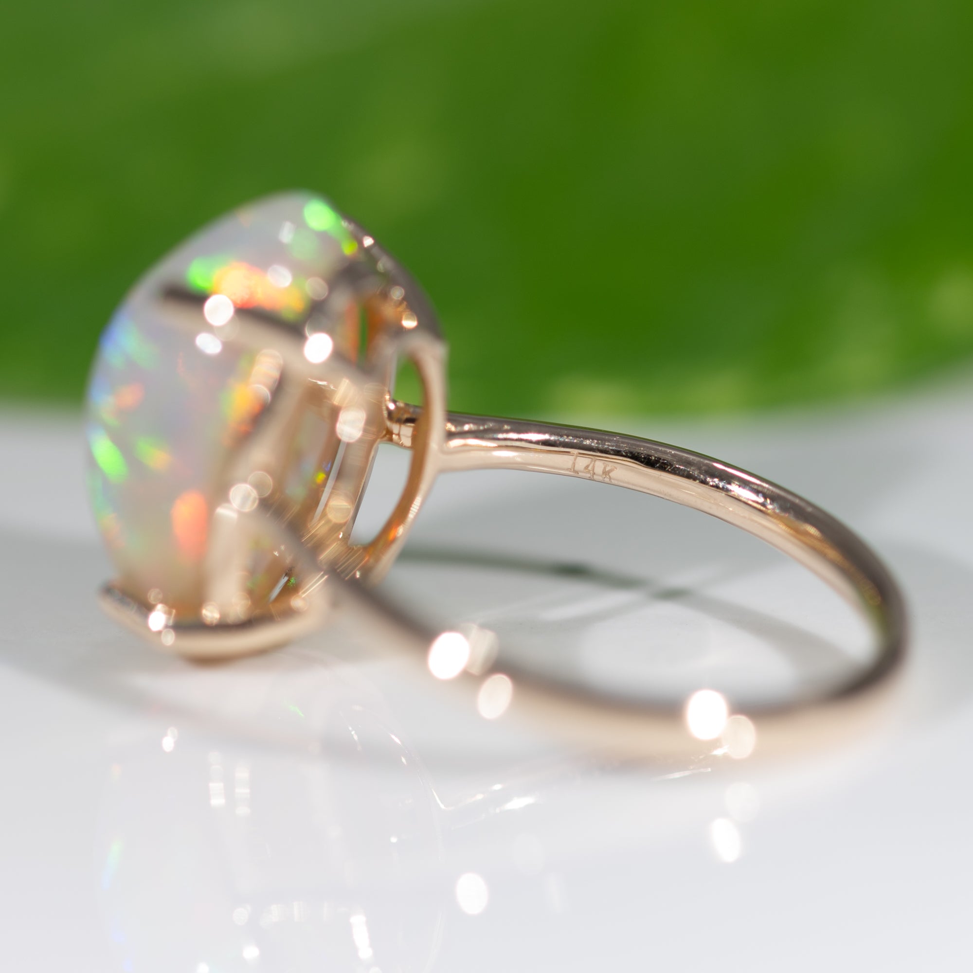 14K yellow gold ethiopian opal ring