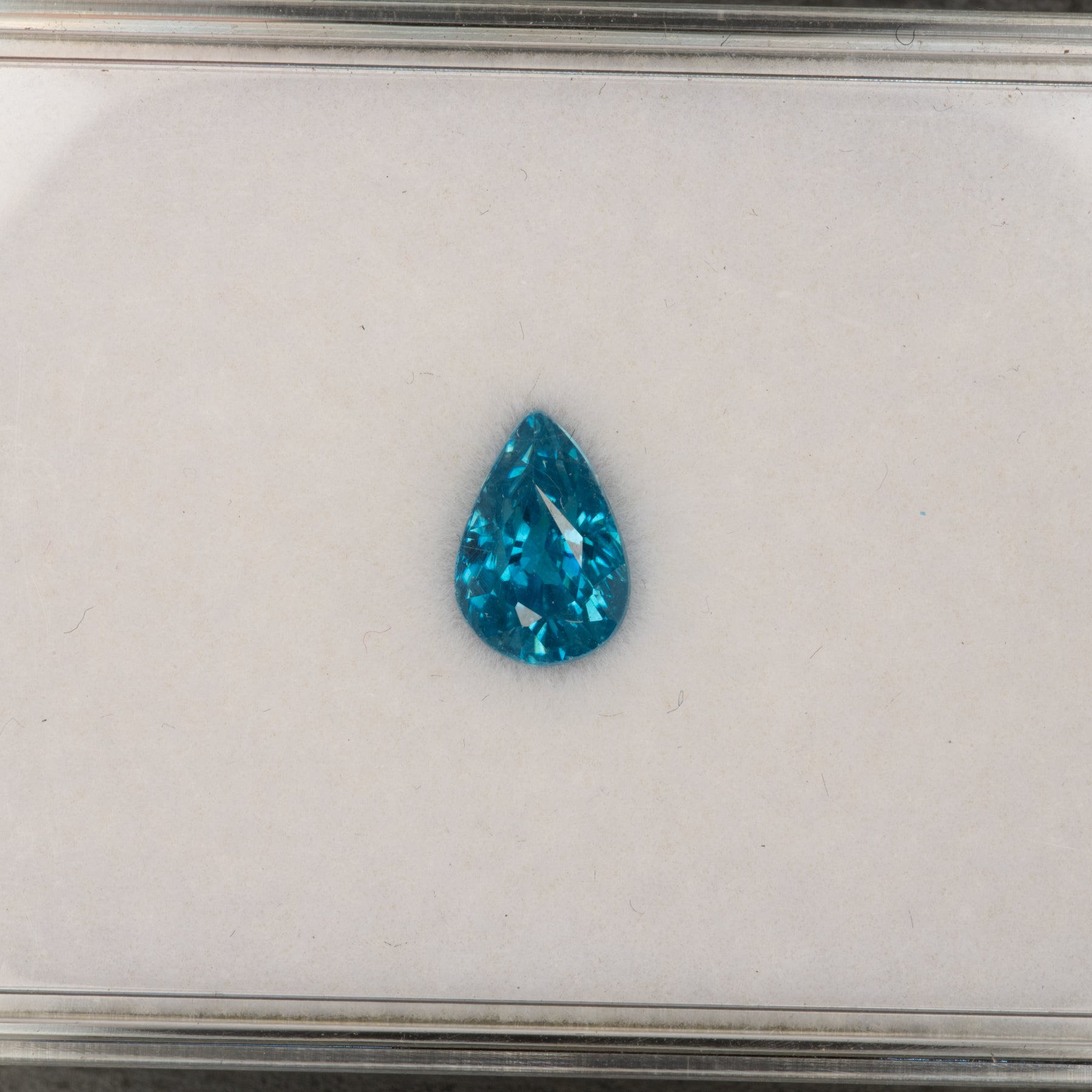 natural cambodian blue zircon pear loose gemstone