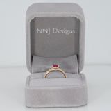 14K yellow gold pink sapphire ring