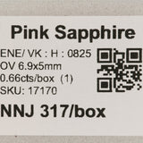 0.66 carat natural pink sapphire oval 6.9x5mm loose gemstone – view 2