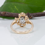 14K white & yellow gold diamond semi-mount ring