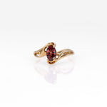 14K yellow gold orange spinel estate solitaire ring