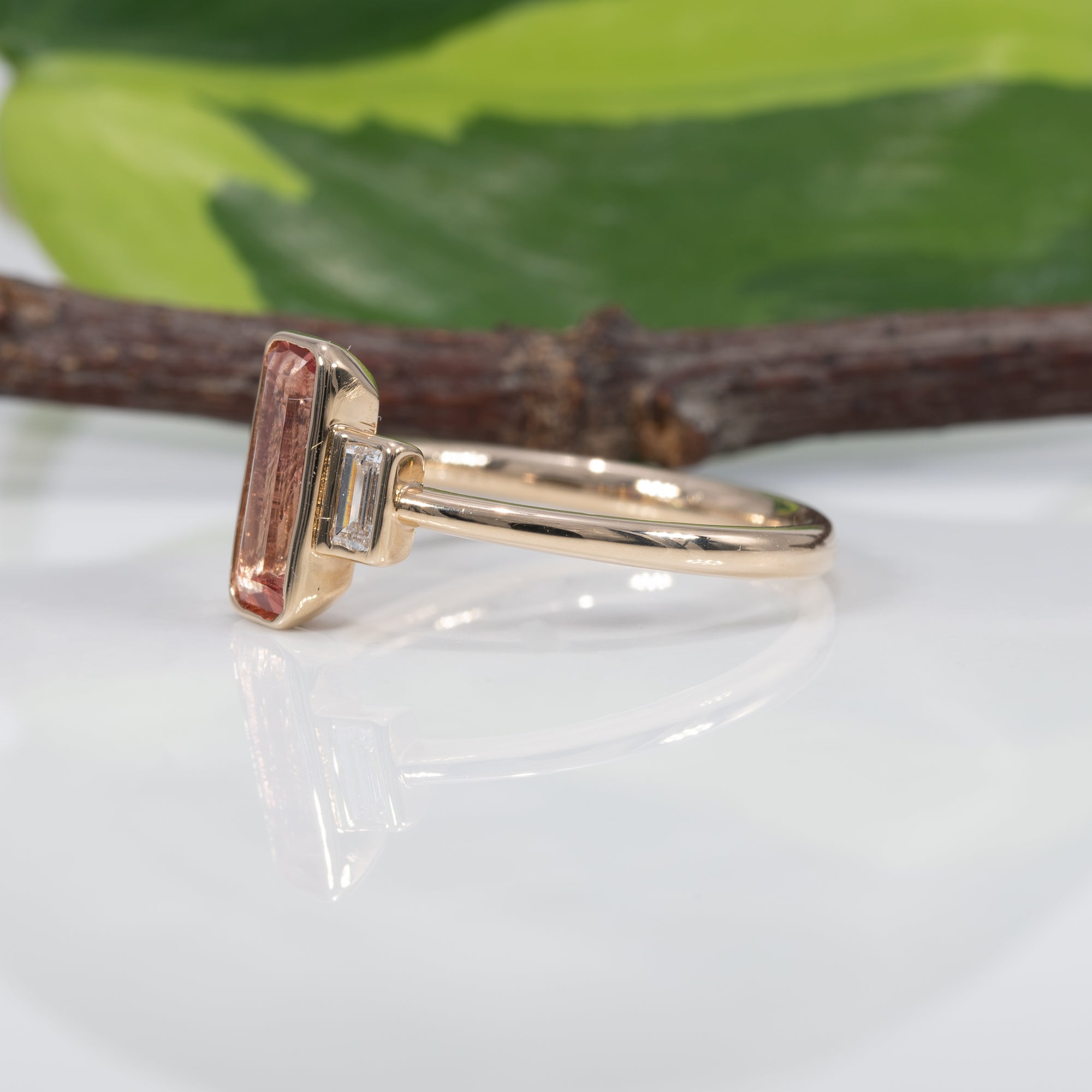 14K yellow gold imperial topaz ring