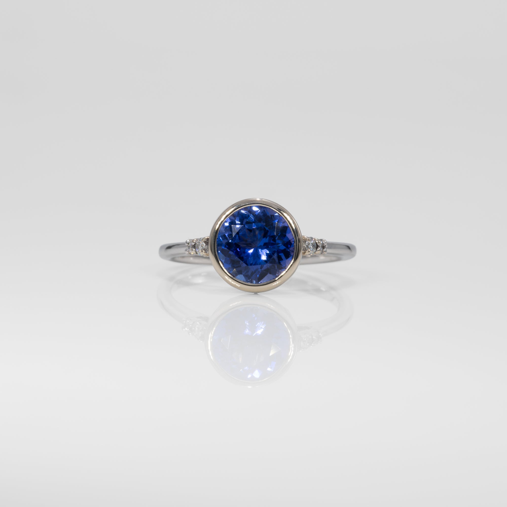 14K white gold tanzanite ring