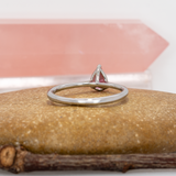 Saisha Solid 14k Gold Peach-Pink Padparadscha Sapphire Solitaire Ring, Pear-Cut