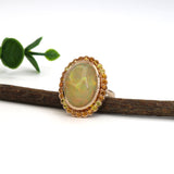 Archi 14K Solid Rose Gold Opal Ring | Oval Shape 18x13mm
