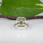 14K white & yellow gold chrome tourmaline ring