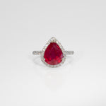 14K white gold madagascar ruby ring