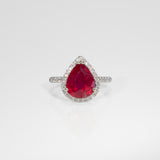 14K white gold madagascar ruby ring