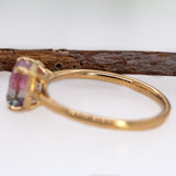 Varu 14K Yellow Gold Bi-Color Tourmaline and Diamond Ring | EM 6.4x5mm