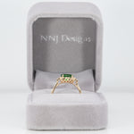 14K yellow gold tsavorite garnet ring with diamond accents