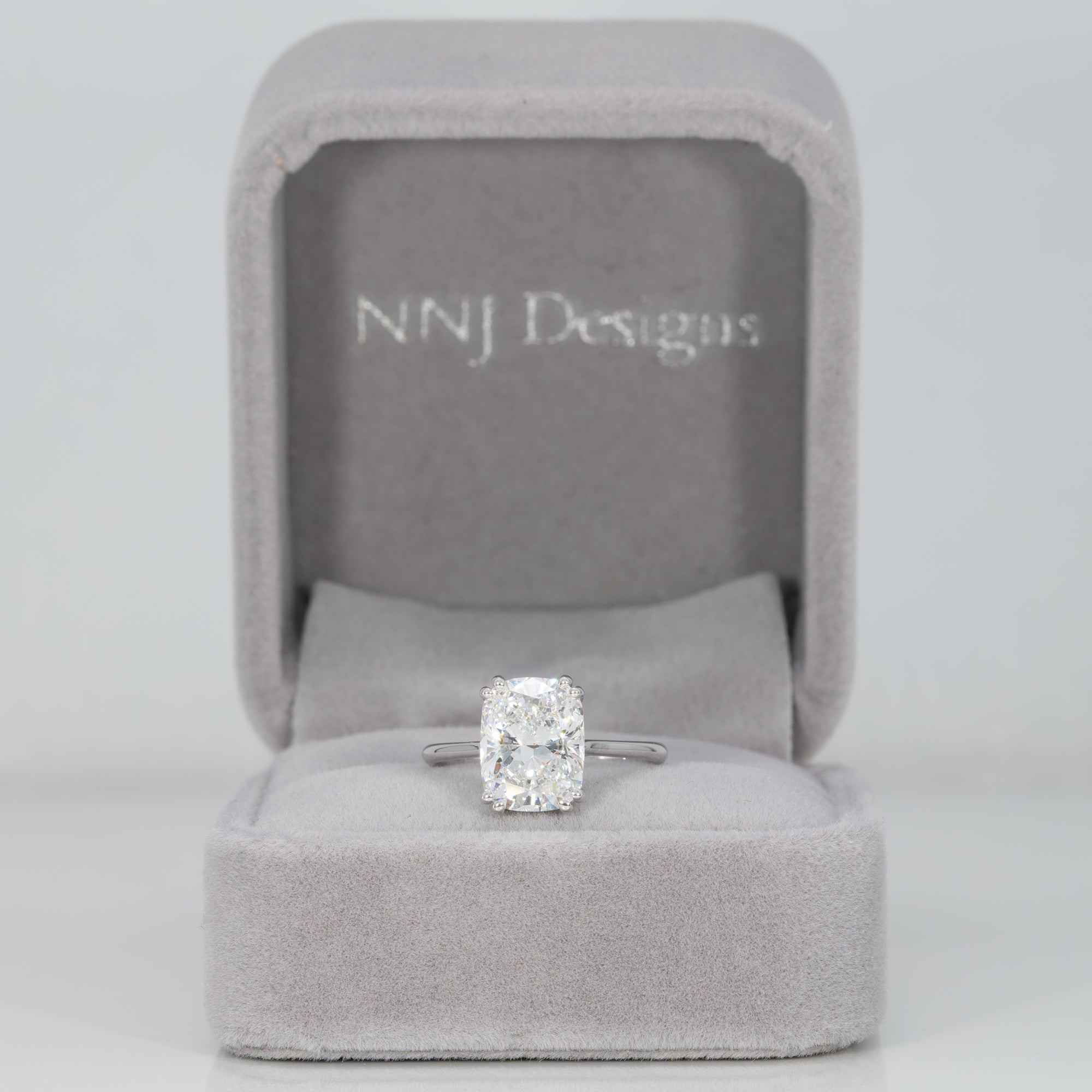 14K white gold lab grown diamond ring
