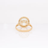 Sandra Round Prasiolite Solitaire Ring: Solid 14k Yellow Gold, 12mm Gemstone