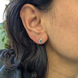 Valencia Solid 14k Gold Aquamarine Earrings with Earth Mined Diamond Accents: Pear 5x3mm