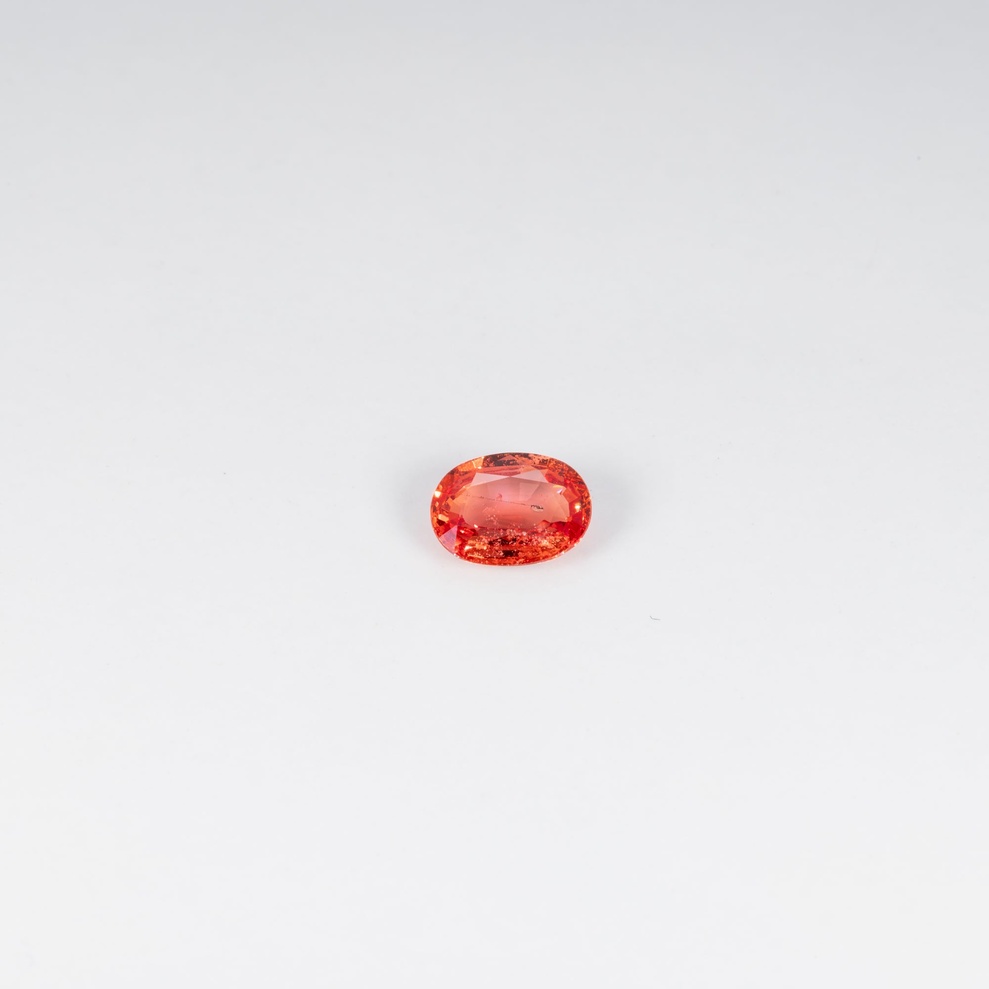 1.03 carat natural padparadscha sapphire, oval 7.3x5.6mm pink-orange loose gemstone