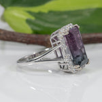 14K white gold bi-color tourmaline ring
