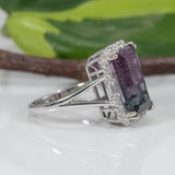 14K white gold bi-color tourmaline ring