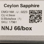 0.55 carat natural Ceylon blue sapphire cushion 4.9mm loose gemstone – view 3